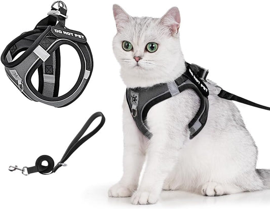 DIY Hook and Loop Step-In Cat Harness and Leash Set for Cat Small Dogs