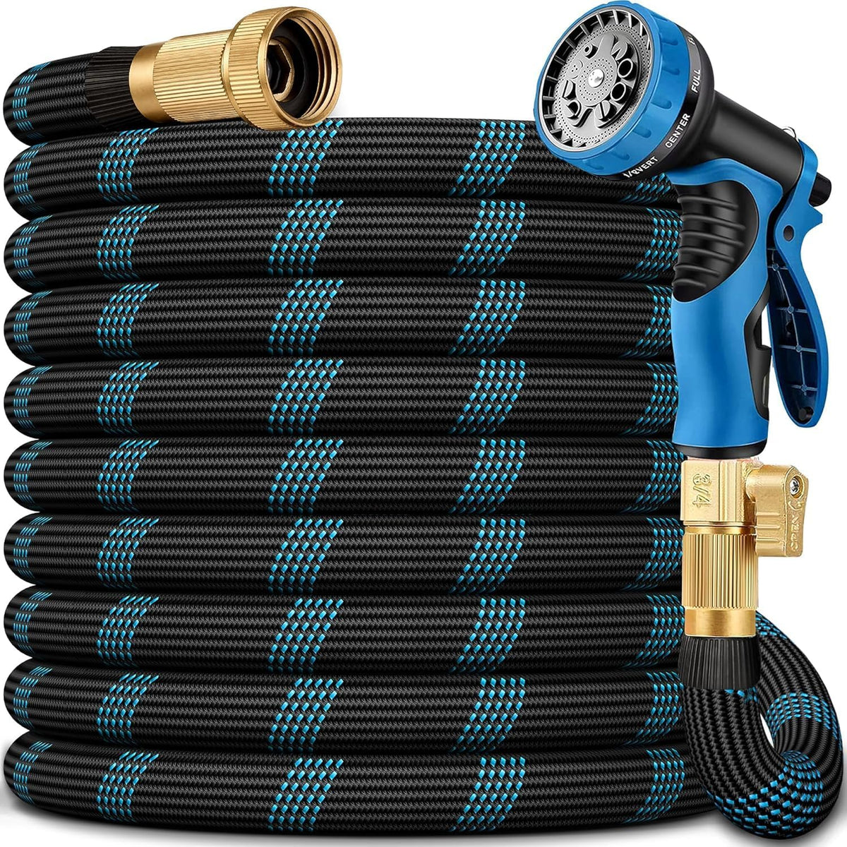 50 FT Non-Expandable Garden Hose, 2026 New Upgraded Flexible Water Hose, Ultra Lightweight Non-Expanding Hoses with 10 Function Sprayer, Leak Proof, Pressure Resistant for Yard, Outdoor