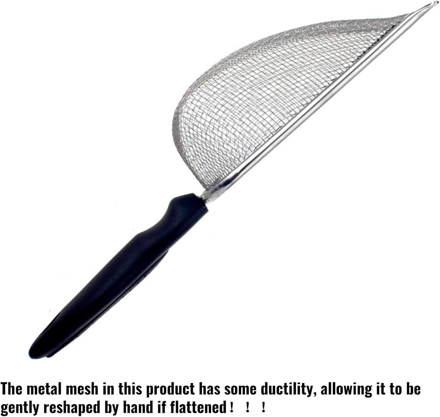 Cat Litter Scoop Stainless Steel Mesh Scooper Long Handle Deep Shovel Non-Stick Coated Metal Litter Scoop for Litter Box Kitten Pooper Lifter (Hole:3.8Mm/Regular Cat Litter Scoop)