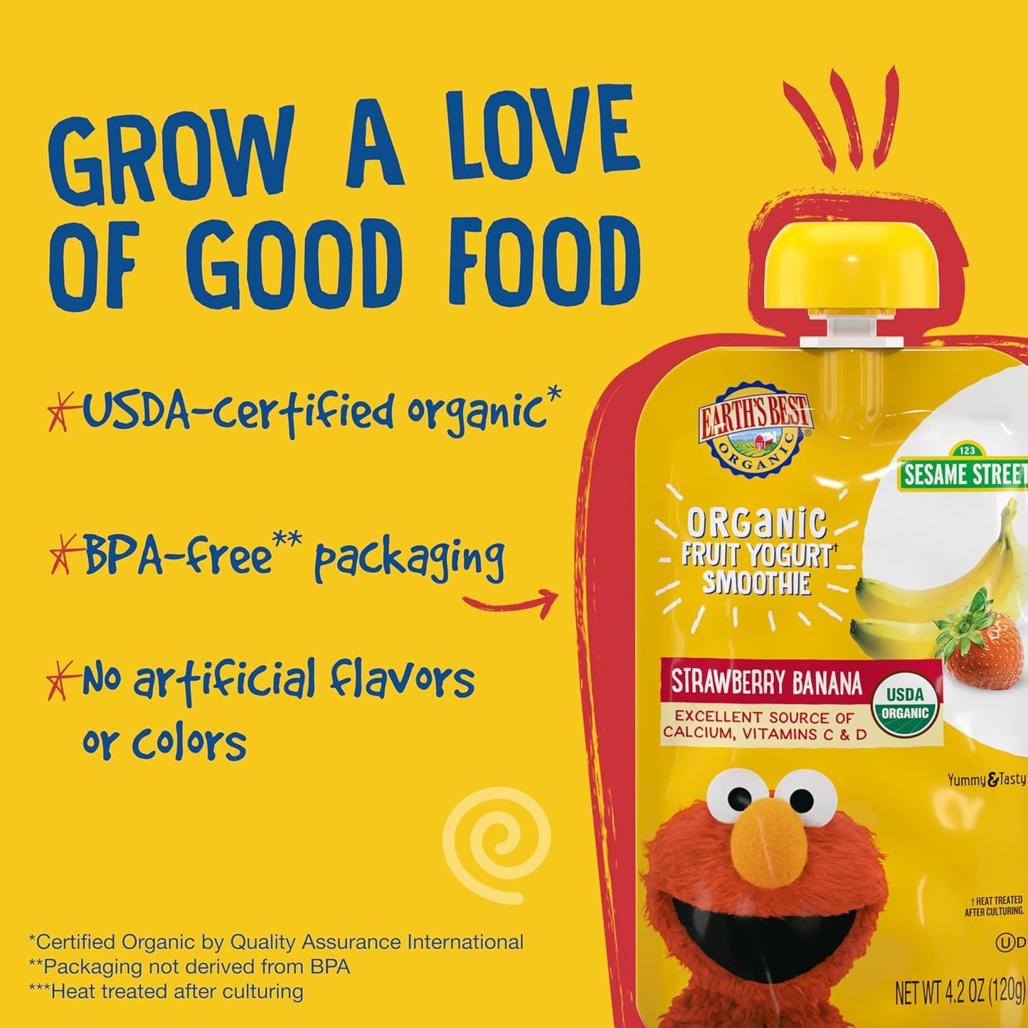 Earth'S Best Organic Yogurt Smoothie Pouches for Toddlers 24 Months+, Strawberry Banana, Fruit Yogurt, 4.2 Oz Resealable Pouch, Pack of 12
