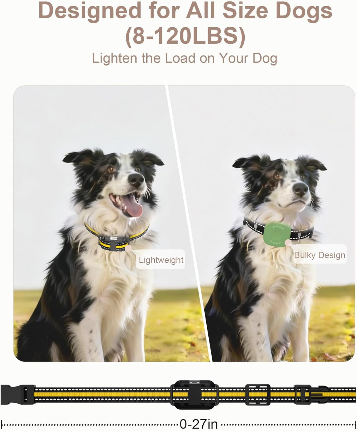 Dog Shock Collar with Remote Control for Small Medium Large Dogs, 3300FT Waterproof Rechargeable Dog Training Collar with 20 Adjustable Shock & Vibration Levels, Beep, LED Light & Safety Lock