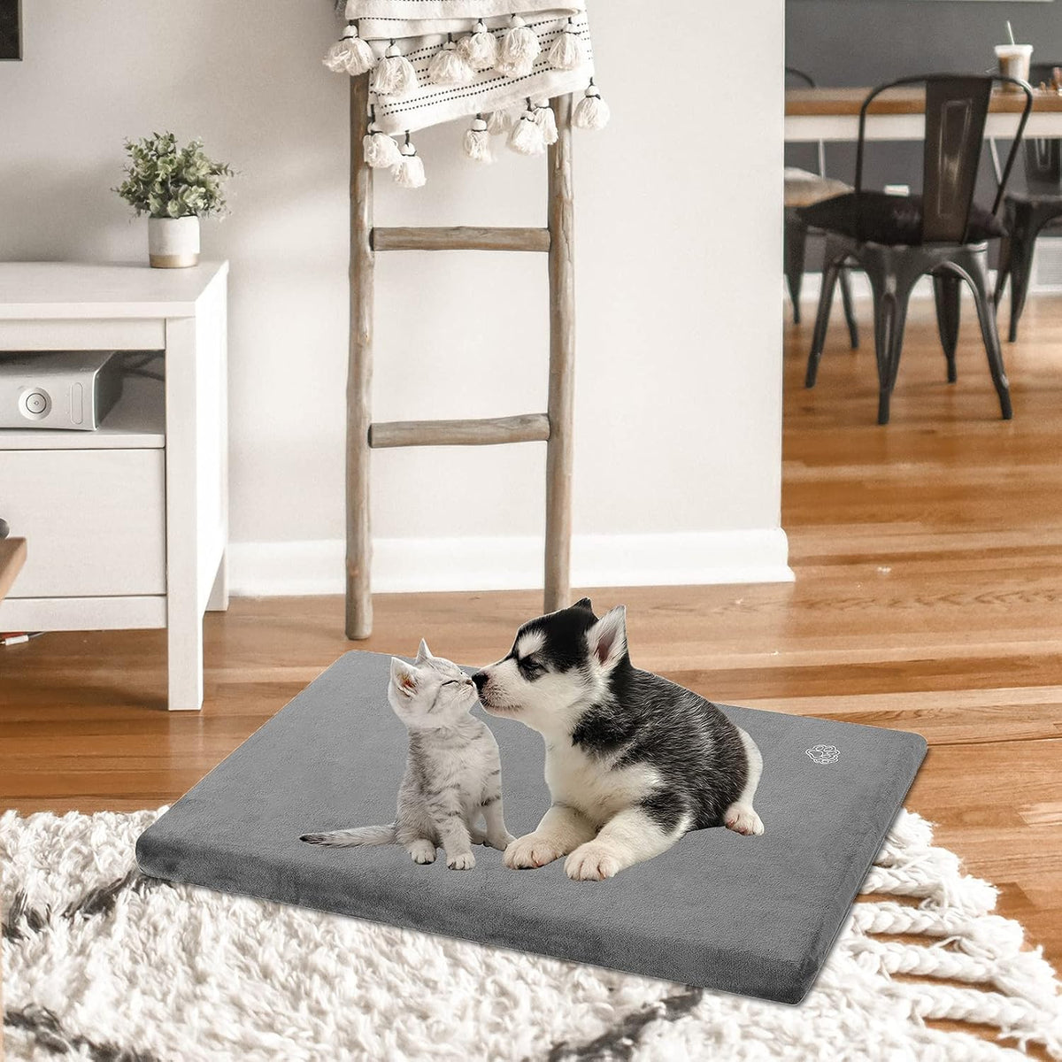 EMPSIGN Dog Bed Mat Crate Pad Mattress, Ultra Soft Pet Kennel, Grey, Small