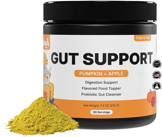 Pumpkin Gut Support for Dogs – Digestive Health Supplement with Natural Fiber & Probiotics, 30 Servings | Kubi Pets (30)