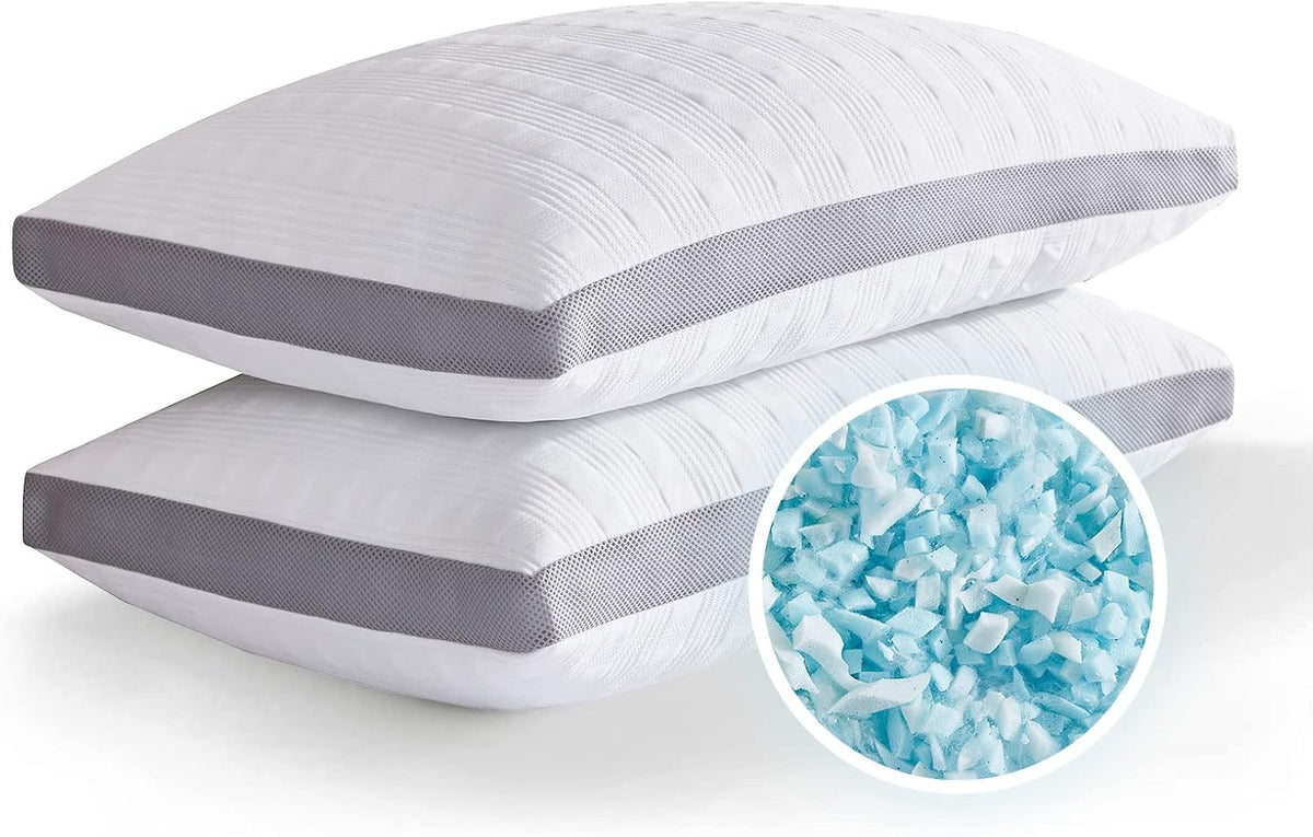Meoflaw Gusseted Cooling King Size Pillows Set of 2, Adjustable Pillows