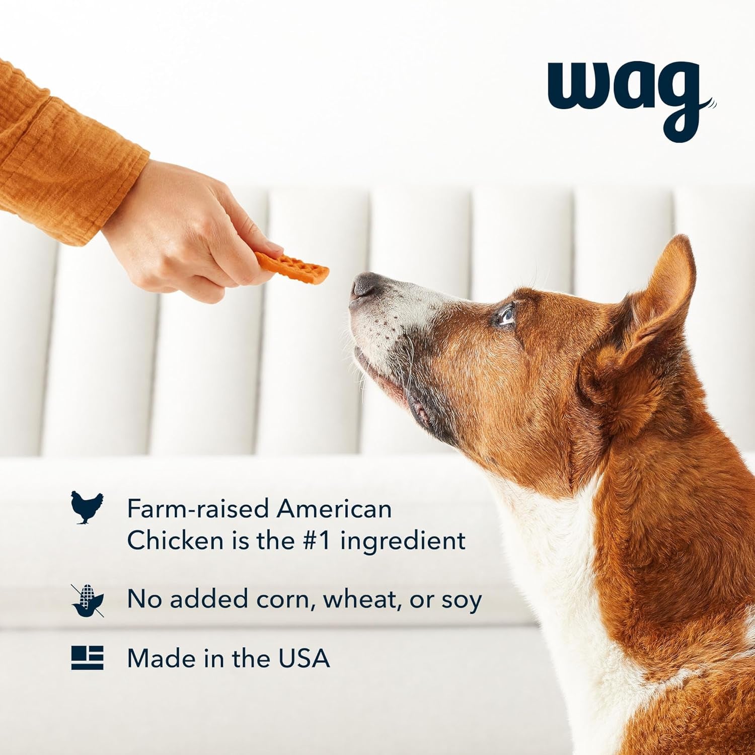 Amazon Brand - Wag Dog Treats, Chicken and Waffle Bites, 24 Oz Resealable Pack of 1