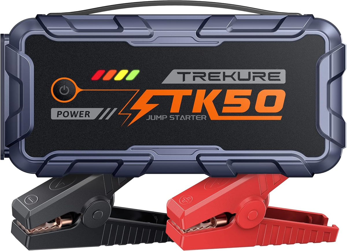 TREKURE Car Battery Jump Starter 8000A 26800Mah, Portable Car Jump Starter for All Gas and 12L Diesel Engines, Power Bank & Battery Jumper, Portable Jump Box Car Battery with Fast Charge, LED Light