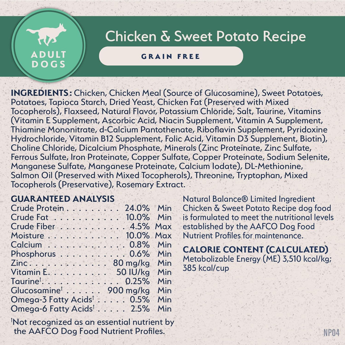 Natural Balance Limited Ingredient, Dog Food, Chicken & Sweet Potato, 24 Lb
