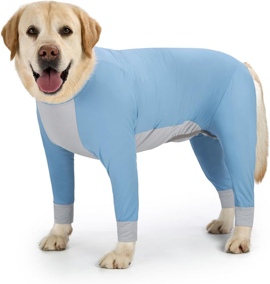 Large Dog Cooling Vest Suit UPF 50+ Full Body Dog Sun Protection Shirt Onesie with Back Zipper, Lightweight 4-Legged Sunscreen Large Dog Clothes Bodysuit for Medium Extra Large Dogs Pjs