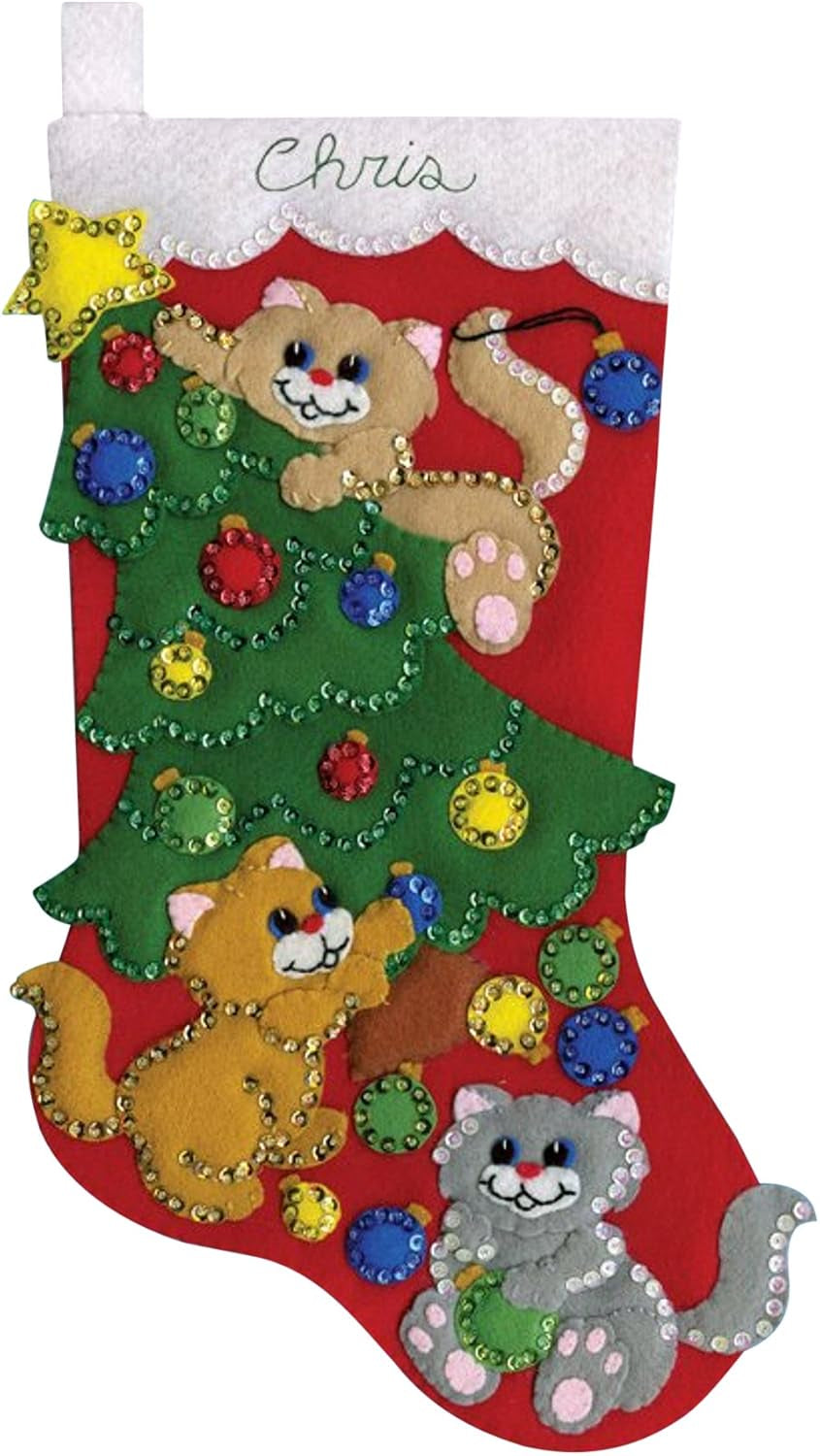Design Works Crafts Decorating Kittens Felt Stocking Kit