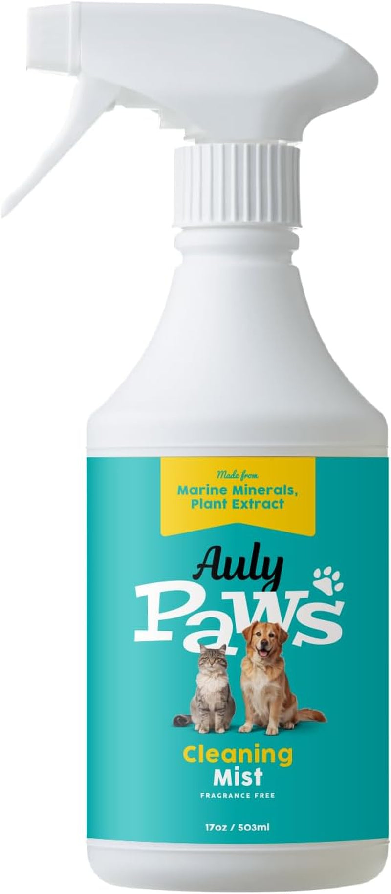 Auly Paws Cleaning Mist 17Oz – Natural Marine Mineral Surface Cleaner for Pets, Fragrance-Free, Safe for Pets & Kids