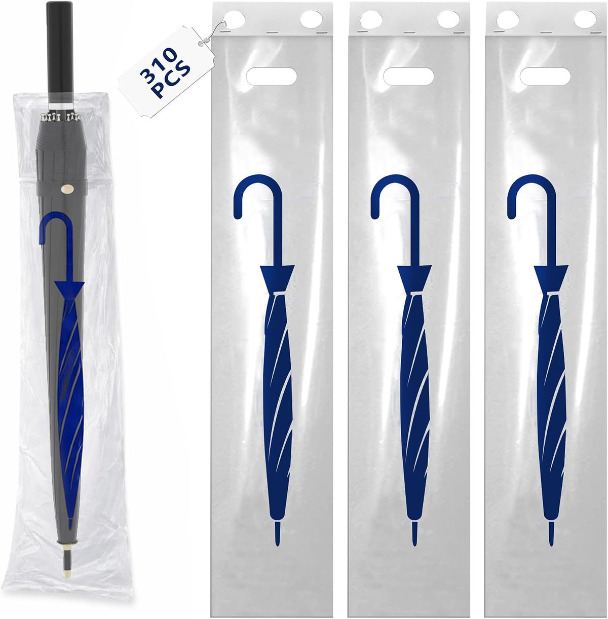 Montex Wet Umbrella Bags, 320 Disposable Large Plastic Bags for Umbrella Bag Stand