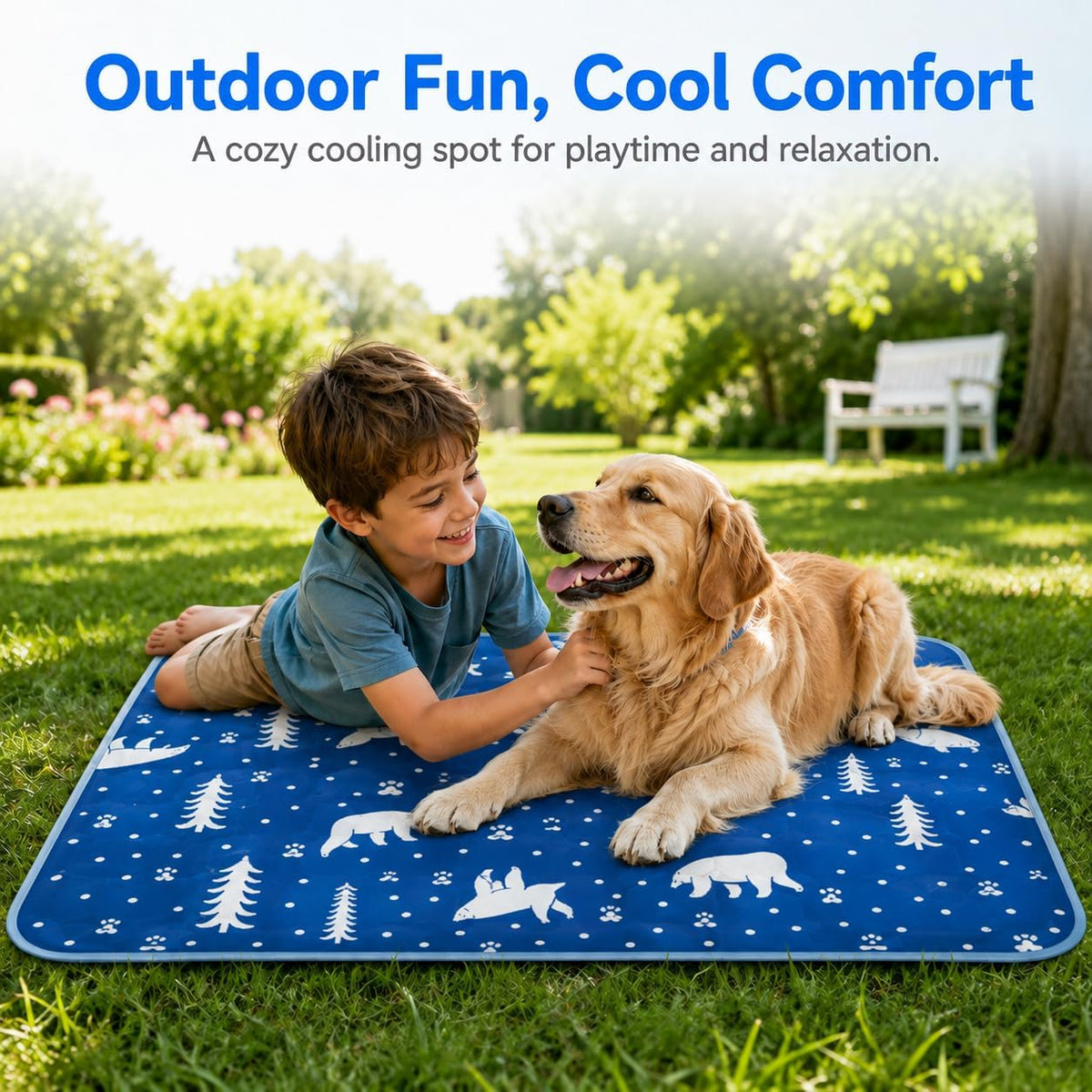 Dog Cooling Mat Gel for Indoor & Outdoor, Waterproof Non-Toxic Cooling Pad