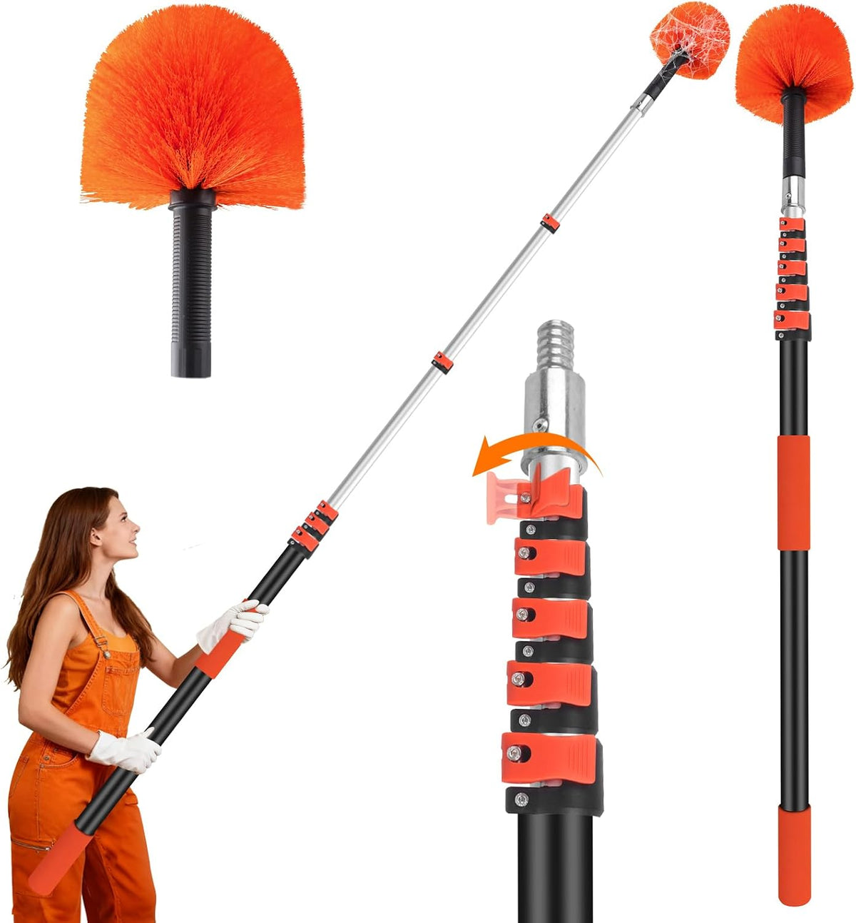 30FT Cobweb Duster with Extension Pole - High Reach Duster