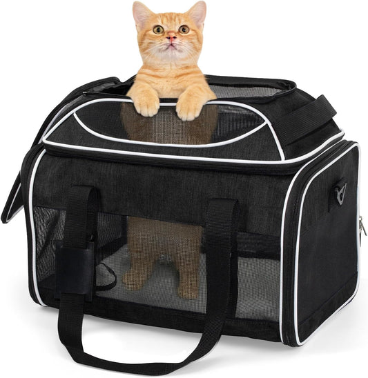 Top-Expandable Pet Travel Carrier,Cat Carriers Dog Carrier for Small Medium Cats Dogs Puppies, TSA Airline Approved Small Dog Carrier Soft Sided, Collapsible Puppy Carrier,Patent Pending