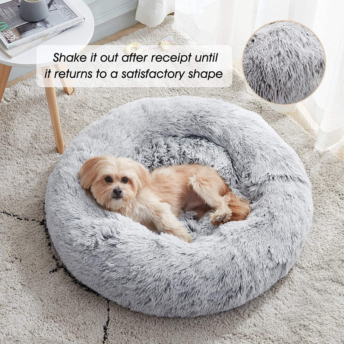 WESTERN HOME WH Calming Soft round Dog &Cat Bed Small Dog Bed Washable,20"