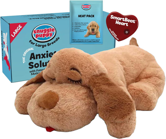 Snuggle Puppy Heartbeat Toy, Calming Comfort, Large Breeds - Biscuit