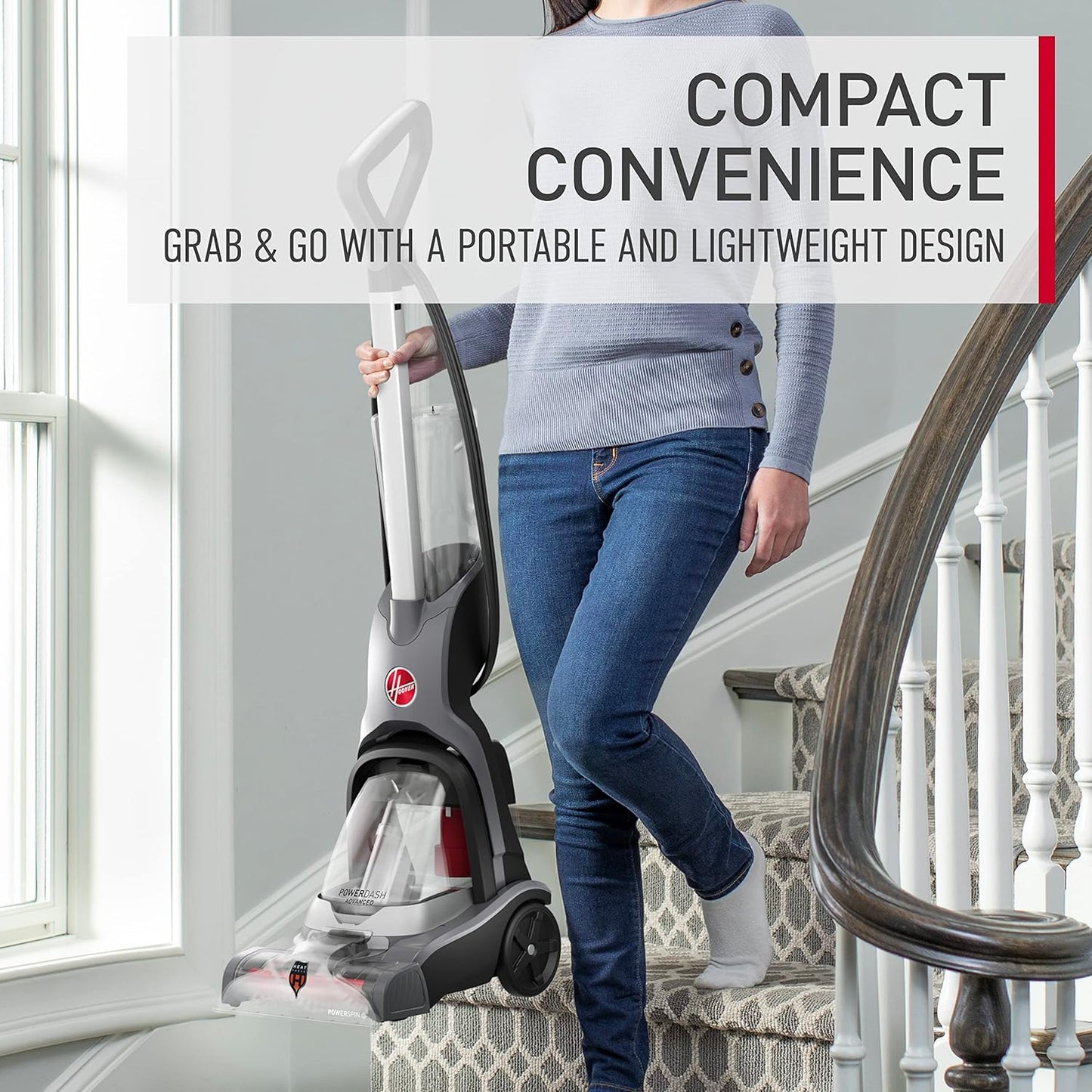 Hoover Powerdash Pet Advanced Compact Carpet Cleaner Machine with above Floor Cleaning, Lightweight Carpet Shampooer Machine, Pair with a Hoover Carpet Cleaner Solution for a Bright, Refreshed Home