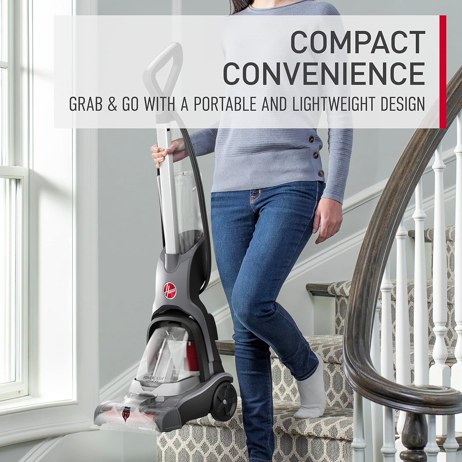 Hoover Powerdash Pet Advanced Compact Carpet Cleaner Machine with above Floor Cleaning, Lightweight Carpet Shampooer Machine, Pair with a Hoover Carpet Cleaner Solution for a Bright, Refreshed Home
