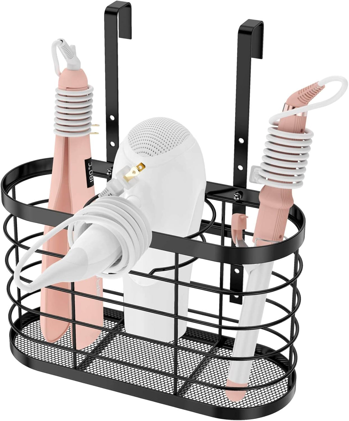 Hair Dryer Holder Cabinet Door 3 in 1 Hair Tool Organizer Wall Mount