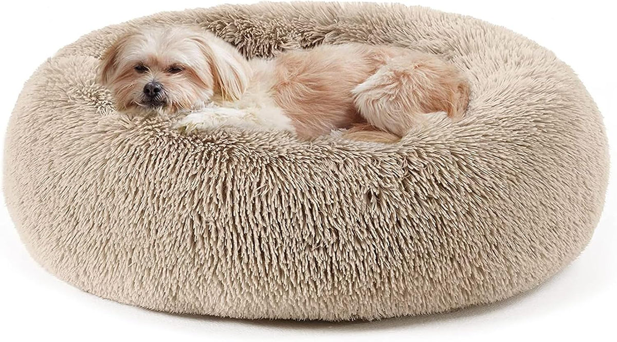 Western Home Calming Donut Small Dog Cat Bed Washable Puppy Bed,24" Brown