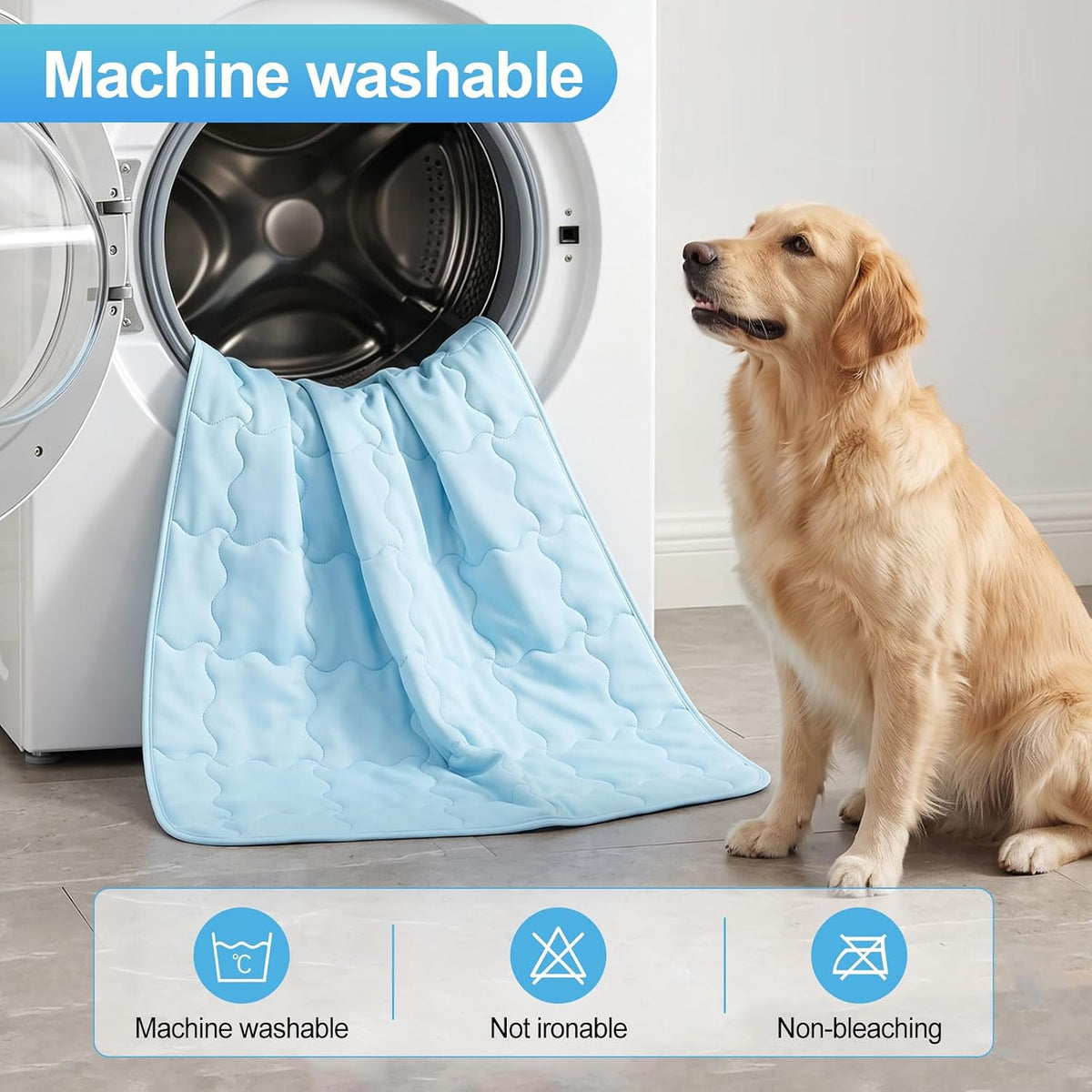Dog Cooling Mat 30X48In Blue Q-MAX>0.5 Non-Slip Self-Cooling