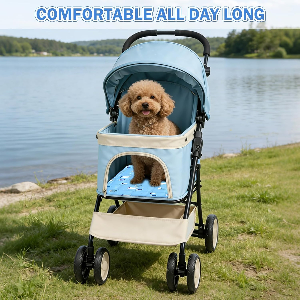 2Pcs Dog Stroller Cooling Mat for Pet Stroller Outdoor Pet Cooling Mat Waterproof Cooling Pad for Small Cat Puppy,Colorful