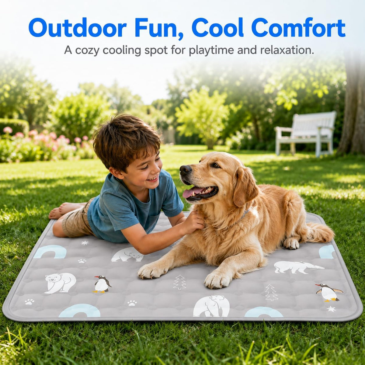 Dog Cooling Mat Gel for Indoor & Outdoor, Waterproof Non-Toxic Cooling Pad