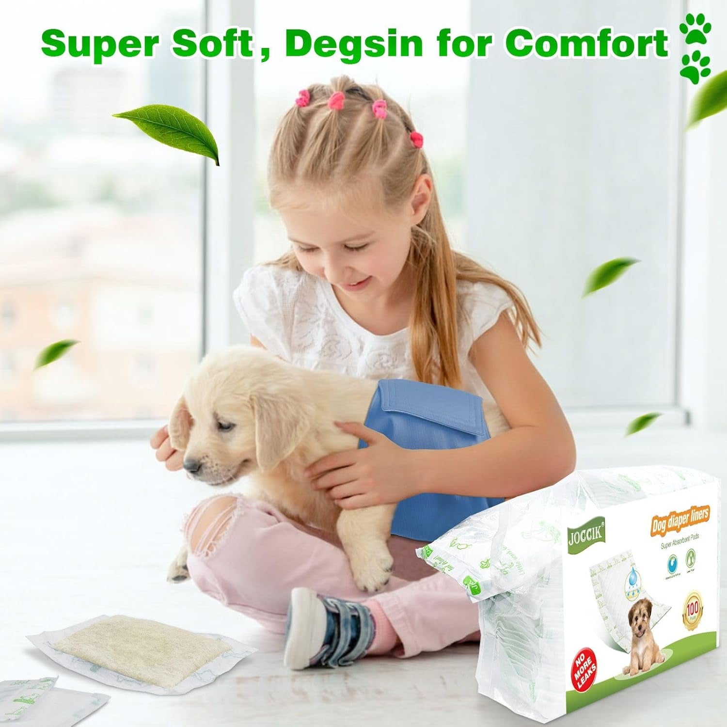 Dog Diaper Liners 150Ct Super Soft and Absorbent Dog Diaper Booster Pads for Male Dog Belly Bands or Female Dog Diapers(Regular, 150Pcs)