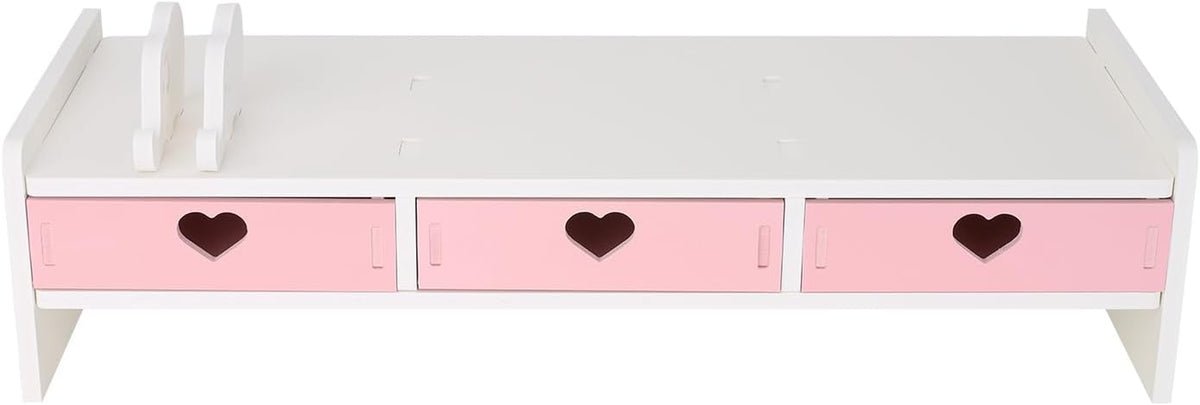 Cute Monitor Stand Kawaii Desk Organizer Cute Desk Organizer with Drawers Monitor Riser Computer Stand