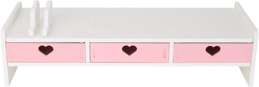 Cute Monitor Stand Kawaii Desk Organizer Cute Desk Organizer with Drawers Monitor Riser Computer Stand
