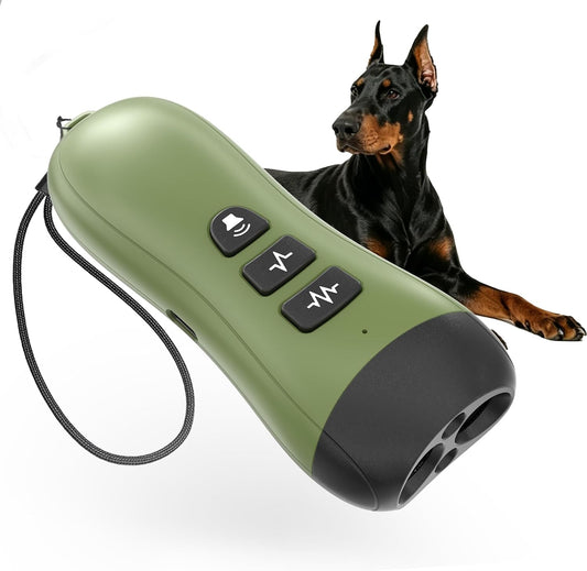 Ultrasonic anti Barking Device, 2 Adjustable Modes, 33FT Range, Portable Bark Deterrent Trainer, Indoor Outdoor Bark Control Tool for Own and Neighbor Dogs