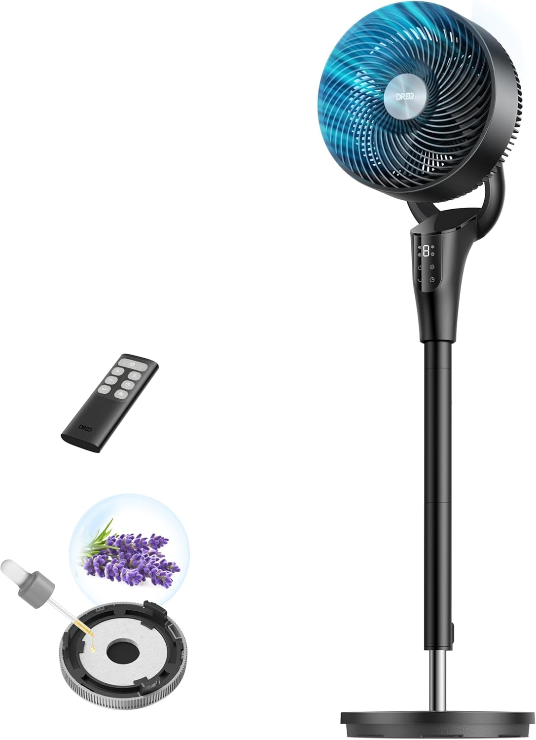 DREO Fan for Bedroom, Standing Oscillating Fan for Whole Room, Quiet Fan