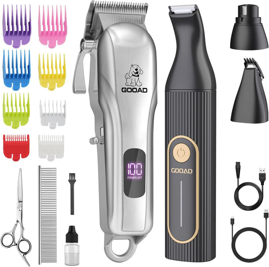 Dog Clippers Grooming Kit with Paw Trimmer for Thick/Matted/Knotted/Hair