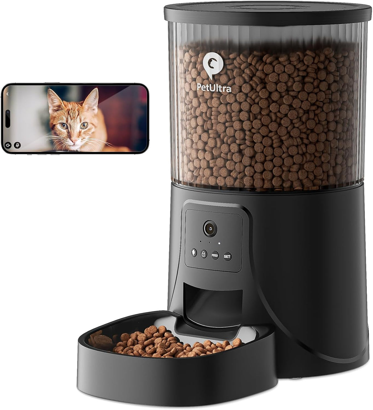 PETULTRA Automatic Cat Feeder with Camera, 5Ghz Wifi APP Control