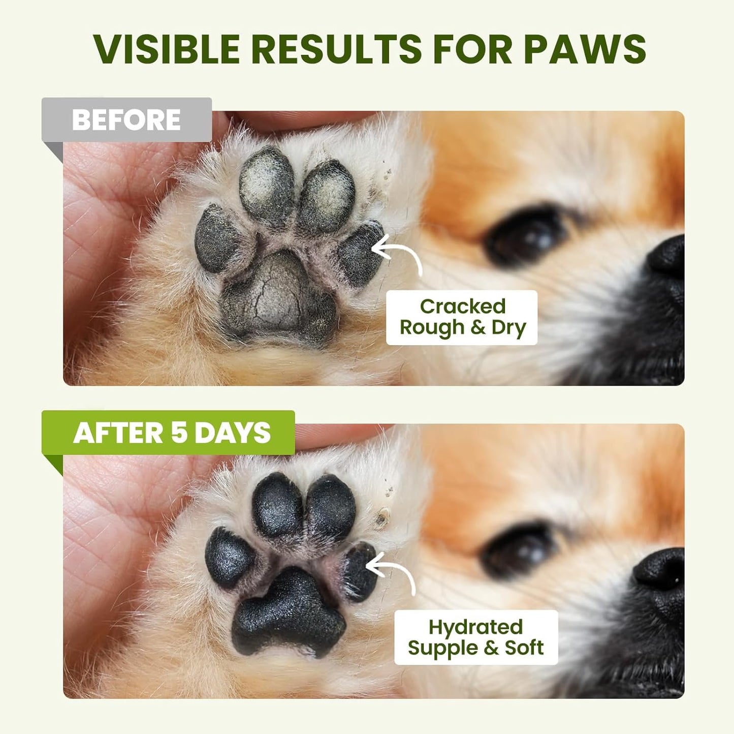 Pawsono Lick-Safe Dog Paw & Nose Balm with Coconut Oil | All-Natural Moisturizer & Soother for Dry, Cracked Pads & Snout, Heat & Cold Pavement Protection, Horse Hoof Care
