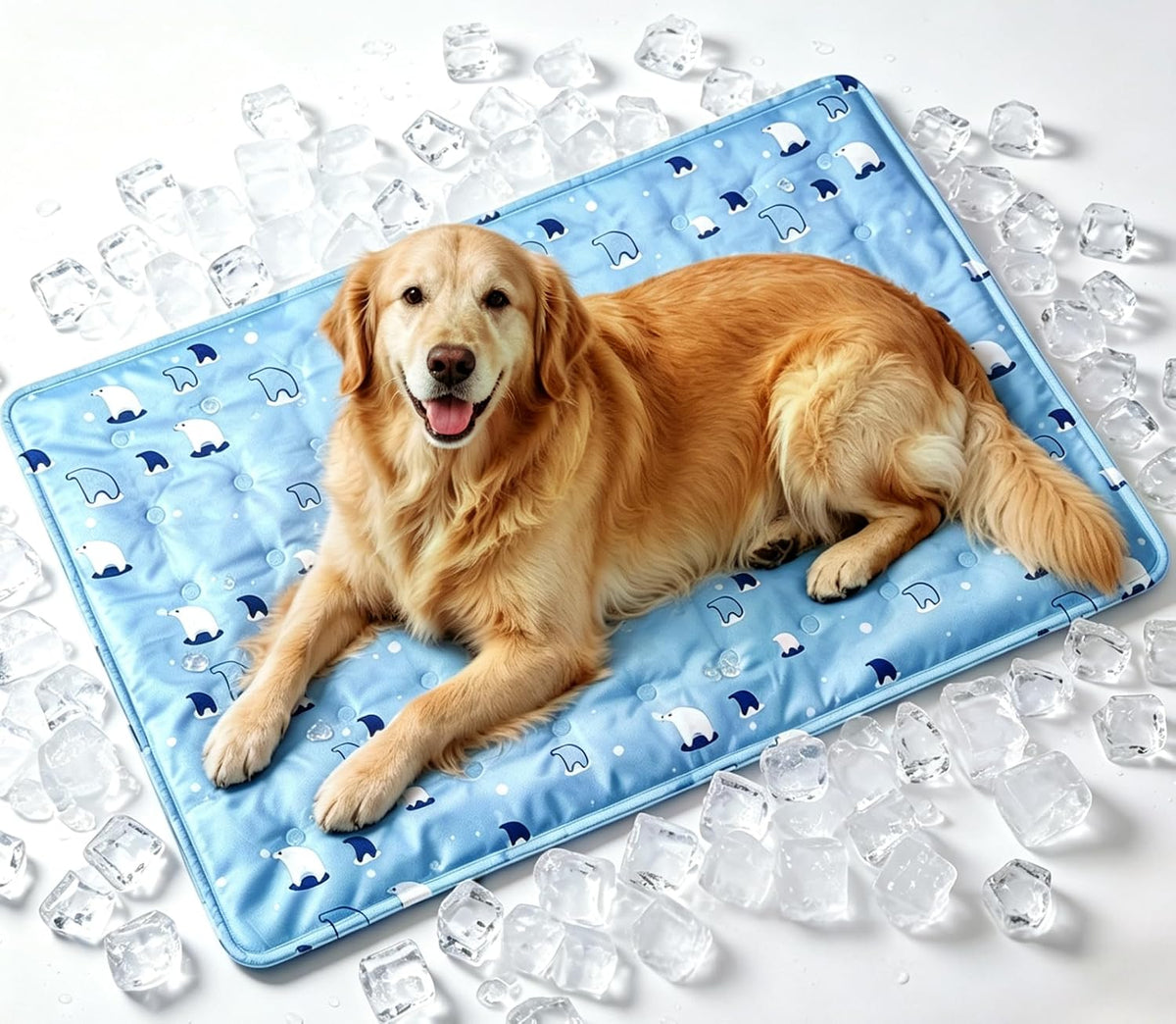 Zeqi Gel-Filled Cooling Mats for Cats Dogs Pets 35''X24'', Water-Proof Surface, Summer Dog Cool Mat, Cooling Cat Bed, Cool Mat, Ice Mat, Seat Cushion for Summer (Large, Animal Print)