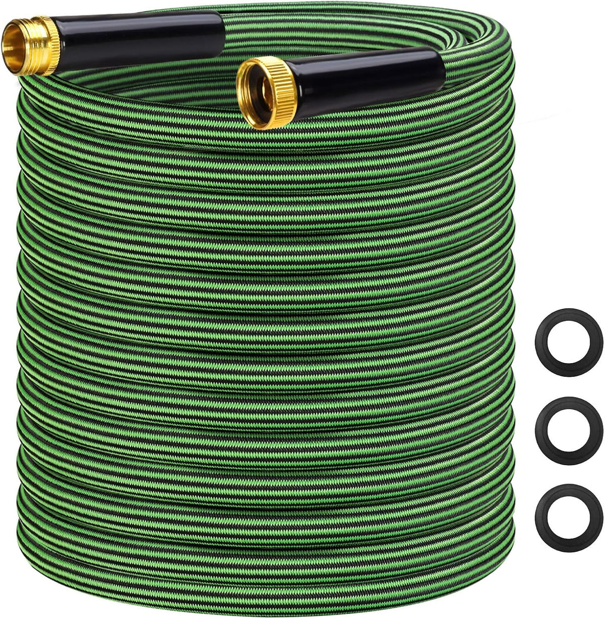 Garden Hose 50 Ft Flexible Non-Expandable Water Hose Kink-Free Ultra Lightweight Leak-Proof Durable Portable Wear-Resistant Hoses Pipe with 3/4" Brass Fittings for Outdoor Yard Lawn Car Wash