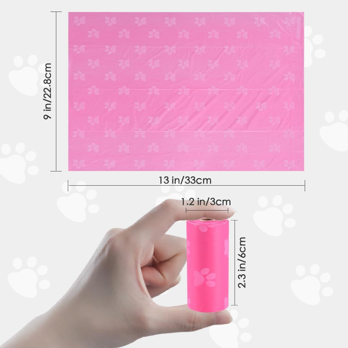 Poop Bags Rolls 256 Count - 9X13 Inches Pink Thickened Leakproof Lavender Scent Poo Bags for Dogs, Eco-Friendly Pet Waste Bags for Walking,Travel,Home.