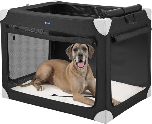 Veehoo 48" Collapsible Dog Crates for Large Dogs, Portable Dog Travel Crate
