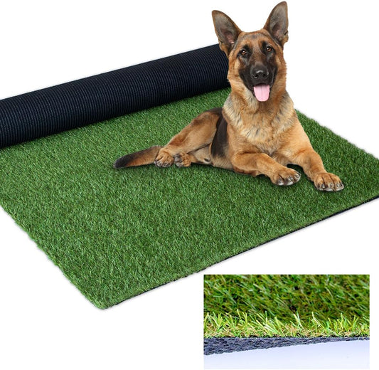 Artificial Grass Outdoor Rug, 3FT X 5FT (15 Square Feet) 0.8 Inch Realistic Fake Synthetic Grass Carpet, 20Mm Thick Indoor Outdoor Grass Lawn Rugs Landscape for Pets, Patio, Garden