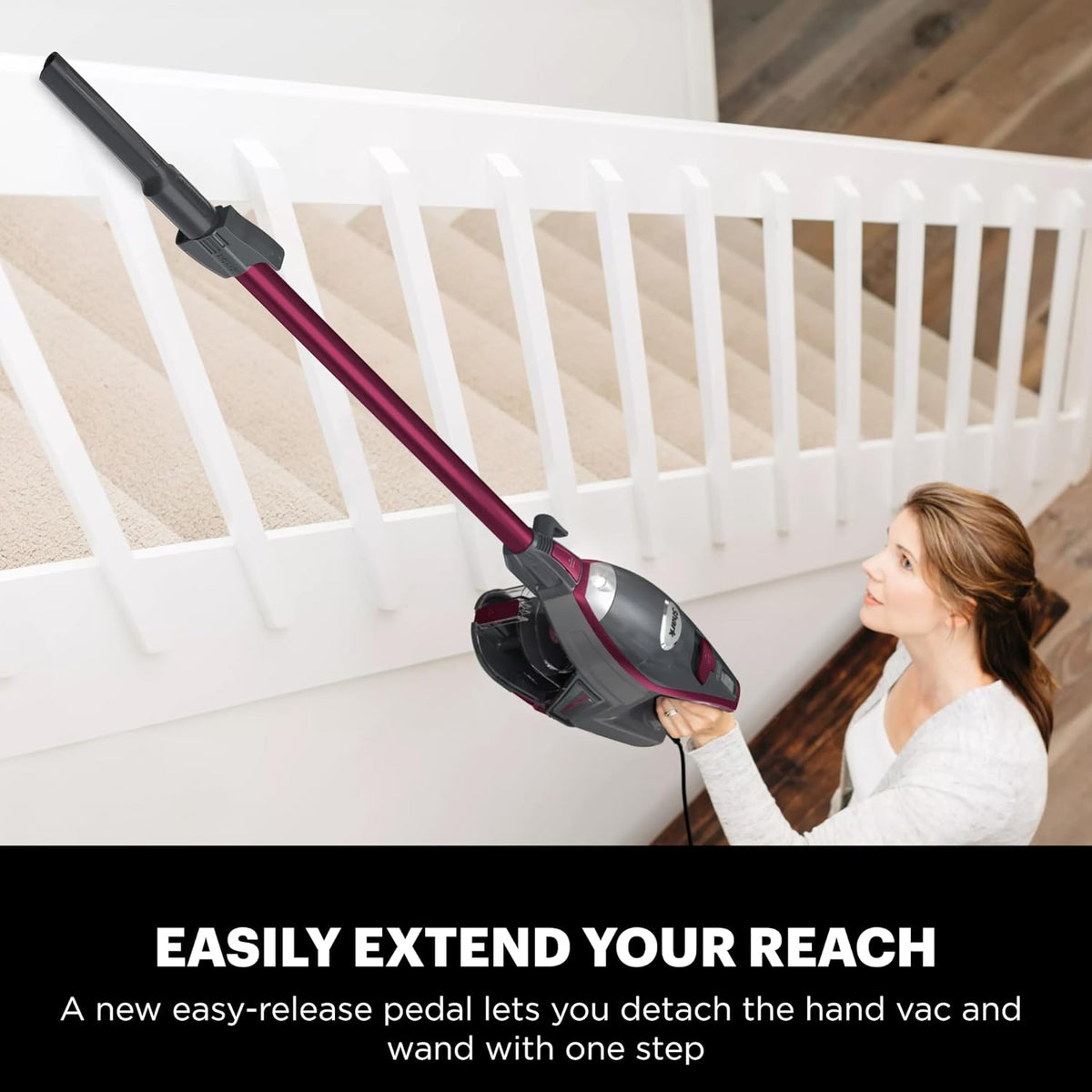 Shark Rocket Pro DLX Corded Stick Vacuum, XL Cup, Handheld, Fuchsia, HV371