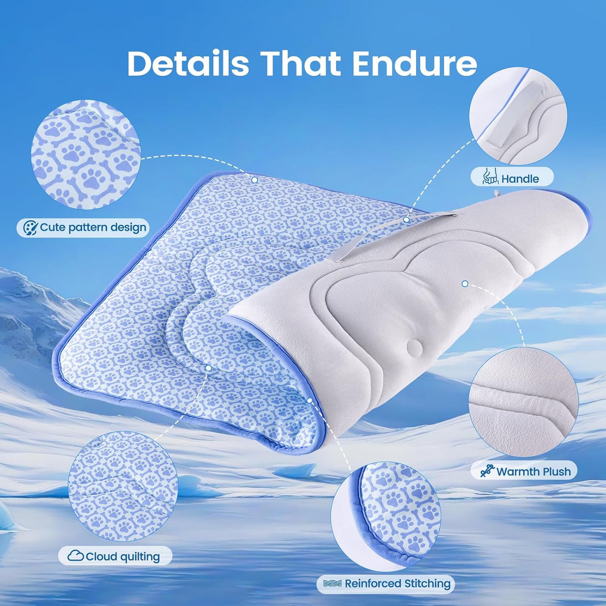 Dog Cooling Mat, Thick Cooling Mat for Extra Large Dogs with PCM & Thermochromic Tech, Dual-Sided Durable Waterproof Cool Dog Bed Mat, Q-Max>0.5, Machine Washable, Non-Toxic - XL(31" X 43")