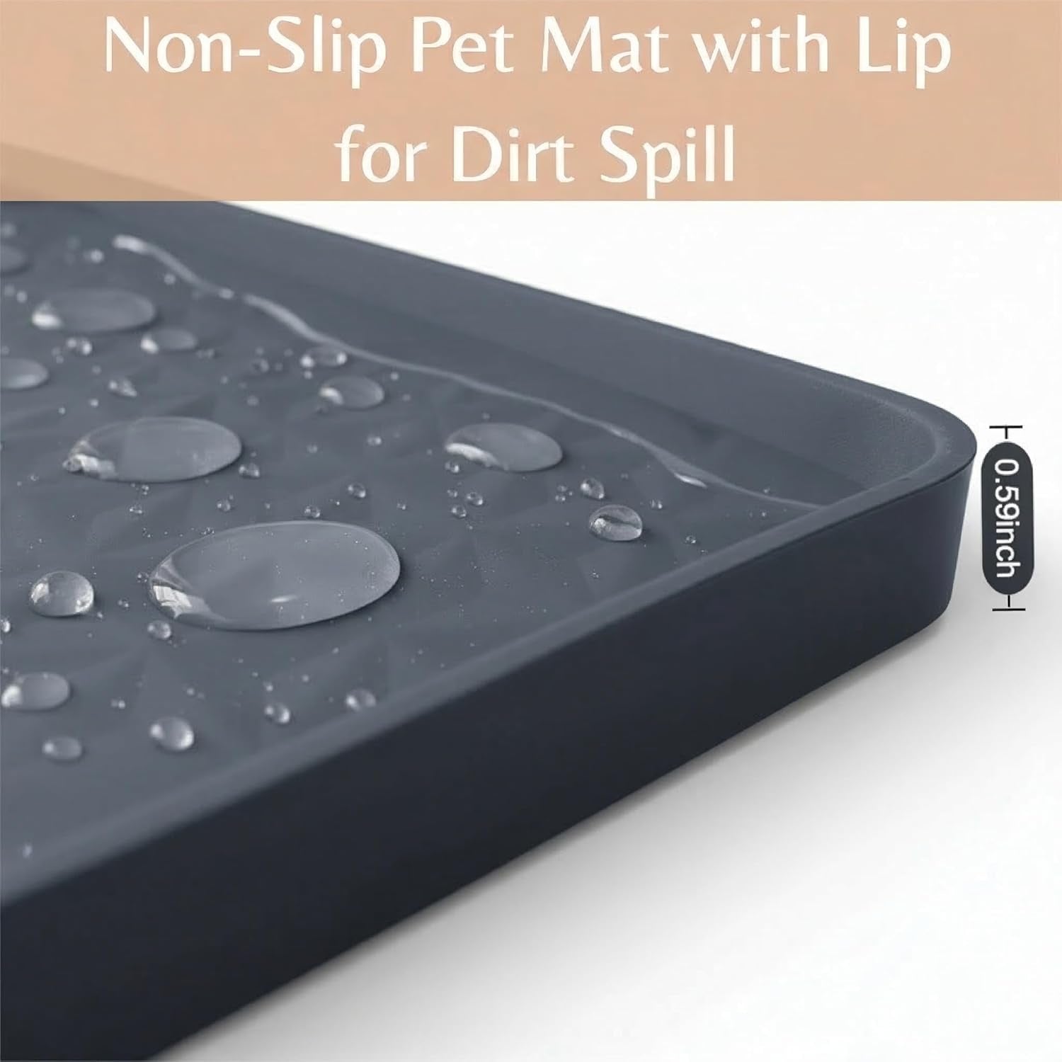 Cat Litter Mat, Extra Large 51"X25.6" Silicone Litter Box Mat, High Edge | Kitty Litter Mat for Auto Litter Box Areas, Waterproof Non-Slip Litter Mat, Easy Clean, Raised Lip Contains Multi-Cat Mess