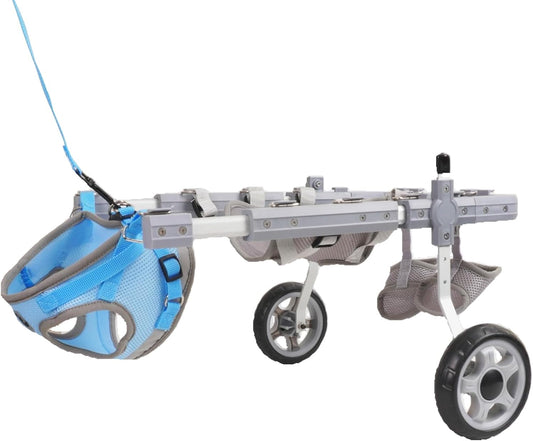 Dog Wheelchair for Back Legs(S), 2024 New Adjustable Dog Wheel Chair, Assist Small Pets with Paralyzed Disabled Hind Limbs Recover Mobility, Pets Cart with Wheels Leg Brace Hip Support(<12.1 LBS)