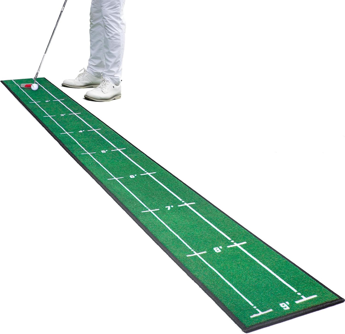 Golf Putting Mat Indoor & Outdoor with Distance Markers anti Slip Backing