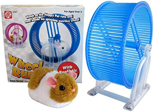 Happy Hamster Pet with Wheel Runner Battery Operated Kid'S Toy