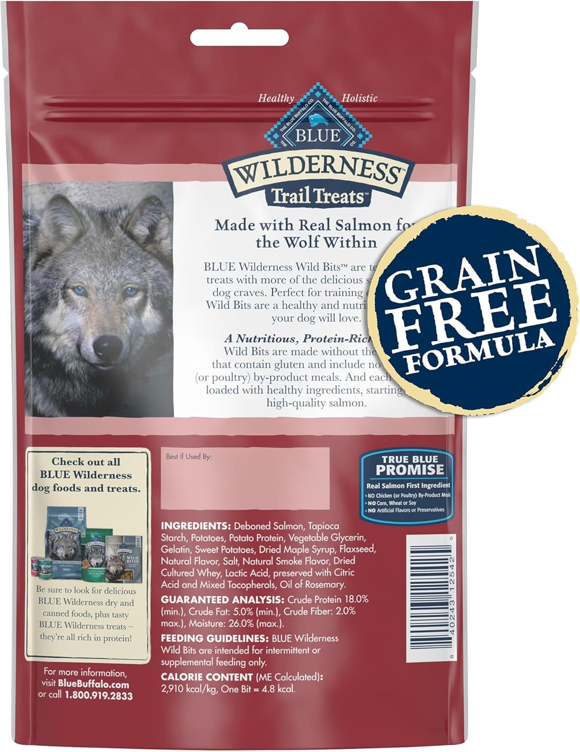 Blue Buffalo Wilderness Trail Treats Wild Bits Training Treats for Dogs, Grain-Free Dog Treats, Salmon Recipe, 10-Oz. Bag