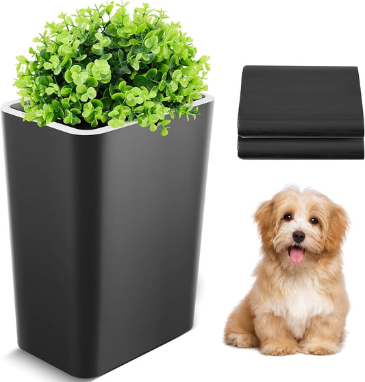 Jingmore Dog Poop Trash Can outside 3.96 Gal/15 L, Black
