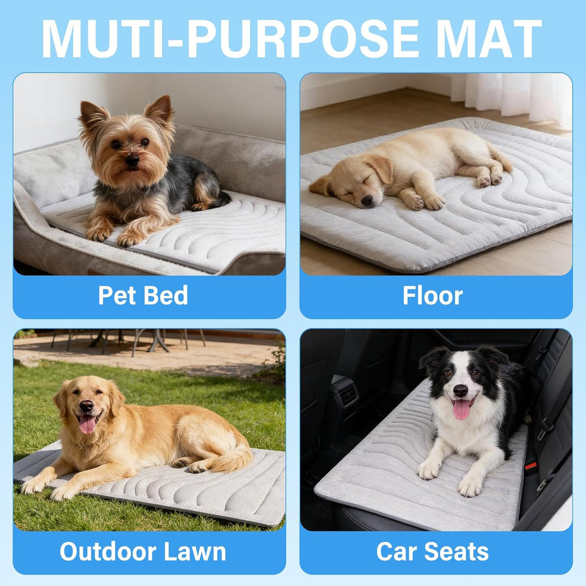 Dog Cooling Mat, 36"X23" Reversible Pad, Scratch-Resistant,Machine Washable