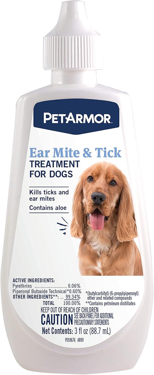 Petarmor Ear Mite Treatment for Dogs, 3Oz